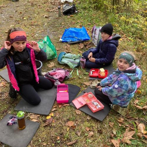 Gemütliche Jause im Wald / am Boden